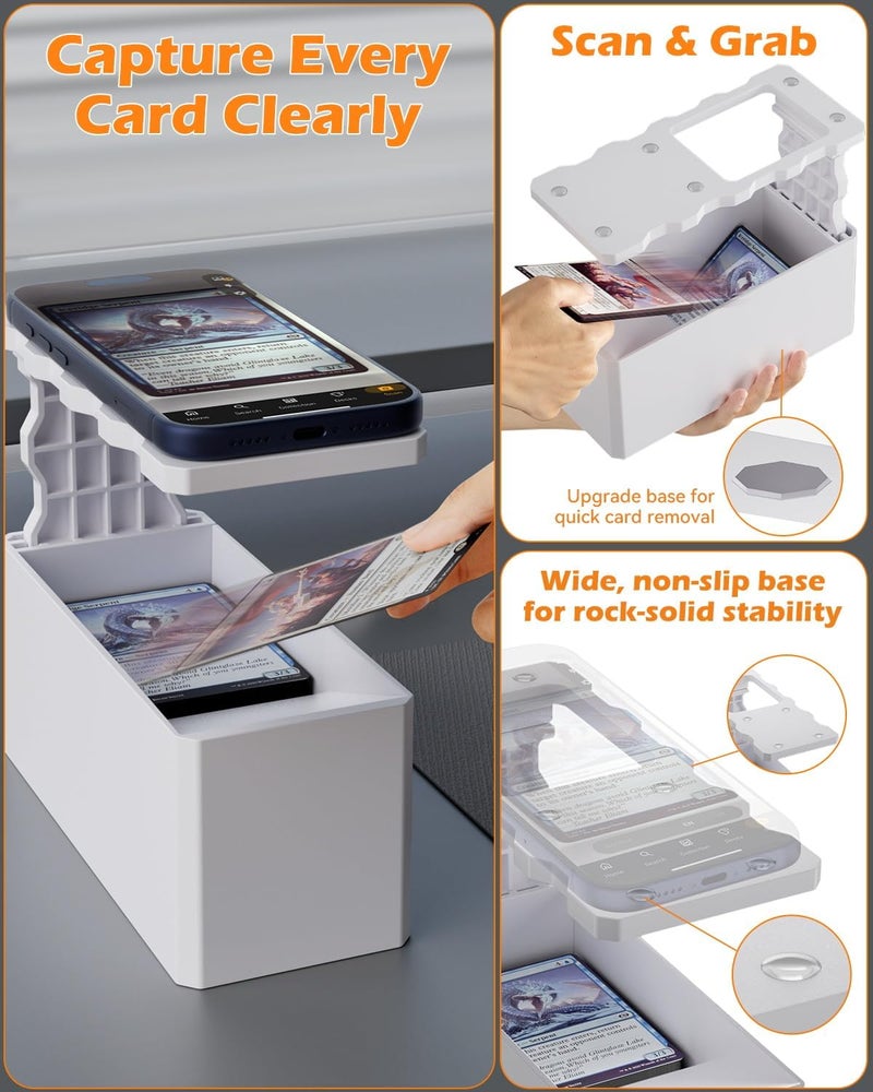 CloudValley حامل ماسح بطاقات TCG لبطاقات التداول MTG، 【مواد ABS】حامل قابل للتعديل لمسح الهاتف، 【مسح سريع وفحص الأسعار】متوافق مع تطبيق ManaBox (غير مطبوع بتقنية 3D) - Image 2